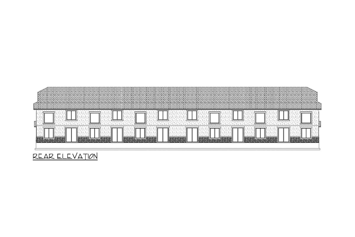 Plan 61576UT: Two-Story Six Unit Multi-Family House Plan with 3 Beds Per Unit  - Image #10 - Traditional