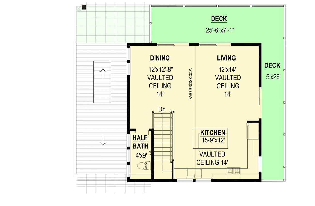 Plan 670010NEA: 3-Bed Elevated Cape House with Upside Down Floor Plan - 1659 Sq Ft - Floor Plan - 3rd Floor - Cape Cod, Cottage, Low Country
