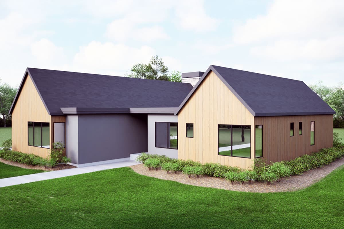 Plan 493019GNT: 3-Bed Scandinavian House Plan with Courtyard - 2044 Sq Ft - Image #5 - Scandinavian
