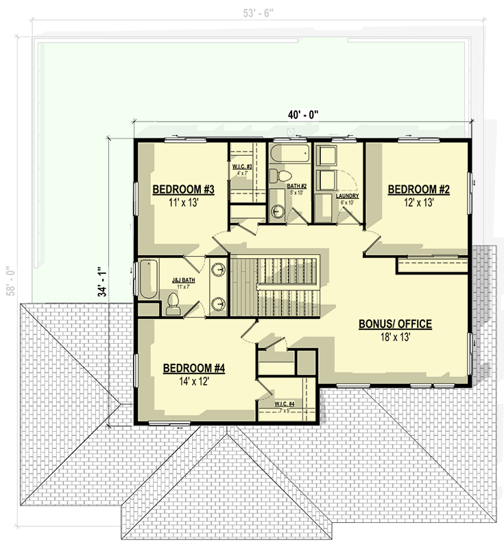 Plan 307735RAD: Two-Story Northwest House Plan with Loft - 2553 Sq Ft - Floor Plan - 2nd Floor - New American, Northwest