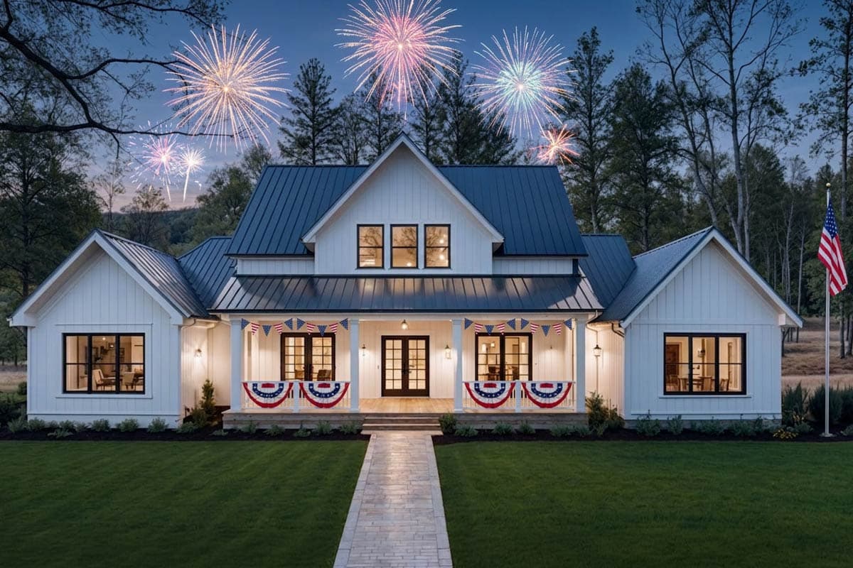 Plan 46527LA: 4-Bedroom Modern Farmhouse Plan with Outdoor Kitchen - 3003 Sq Ft - Image #3 - Farmhouse, Modern Farmhouse, New American