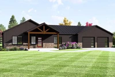 3-Bed Single-Story Barndominium with Rec Room - 1984 Sq Ft