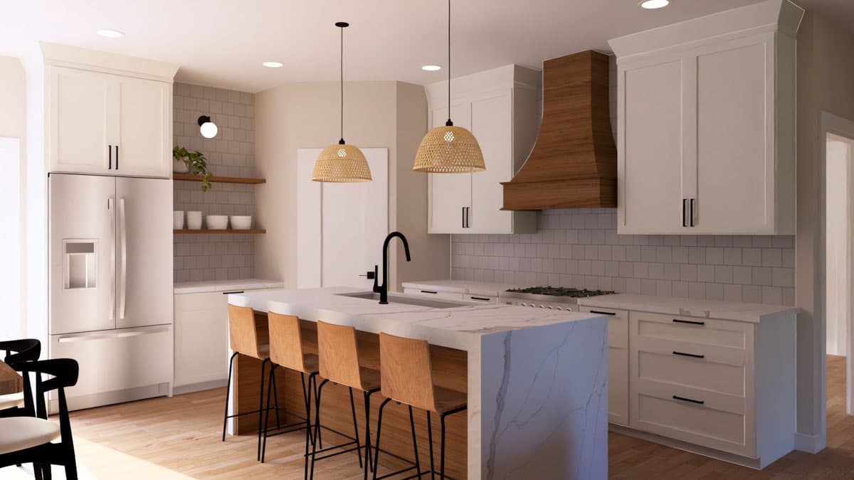 Plan 135319GRA: 3-Bed Contemporary Barndominium House Plan with 4-Car Garage - 1633 Sq Ft - Image #8 - Barndominium, Contemporary, Craftsman, Modern Farmhouse, New American, Ranch