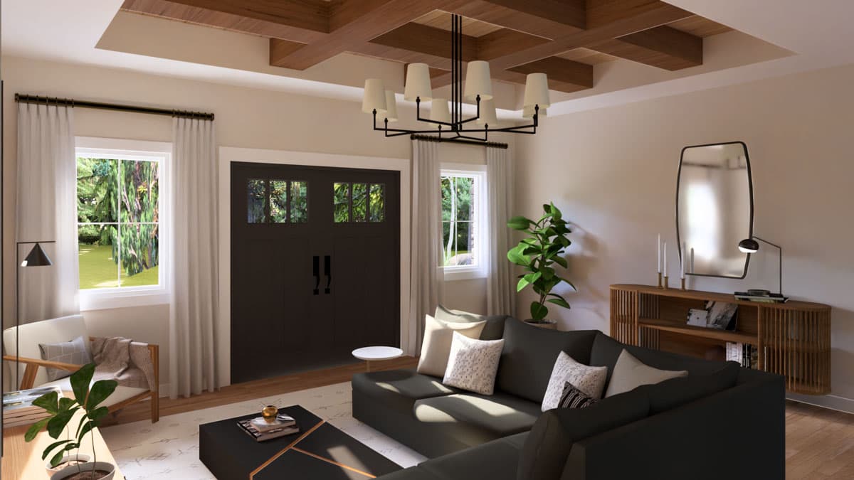 Plan 135319GRA: 3-Bed Contemporary Barndominium House Plan with 4-Car Garage - 1633 Sq Ft - Image #7 - Barndominium, Contemporary, Craftsman, Modern Farmhouse, New American, Ranch