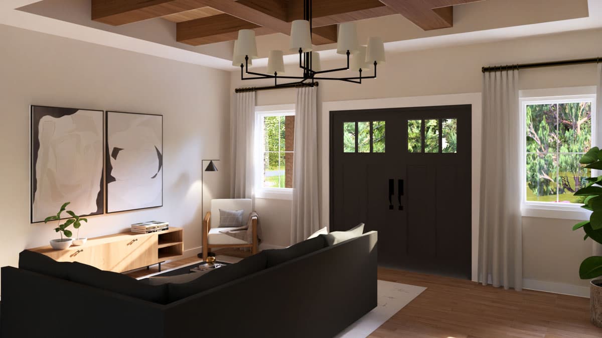 Plan 135319GRA: 3-Bed Contemporary Barndominium House Plan with 4-Car Garage - 1633 Sq Ft - Image #6 - Barndominium, Contemporary, Craftsman, Modern Farmhouse, New American, Ranch