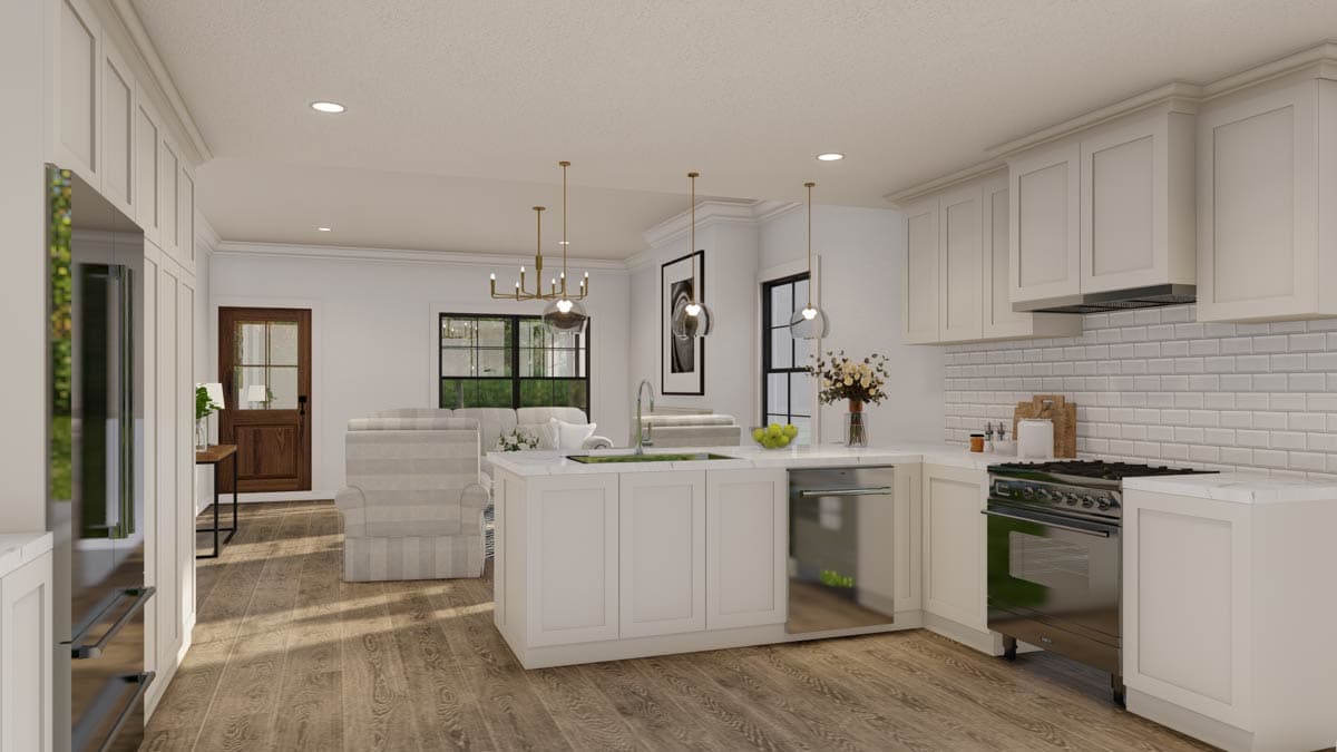 Plan 70910MK: 3-Bed Country House Plan with Covered Front Porch - 1363 Sq Ft - Image #11 - Country, Farmhouse, Ranch
