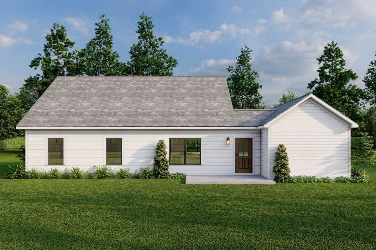 Plan 70910MK: 3-Bed Country House Plan with Covered Front Porch - 1363 Sq Ft - Image #14 - Country, Farmhouse, Ranch