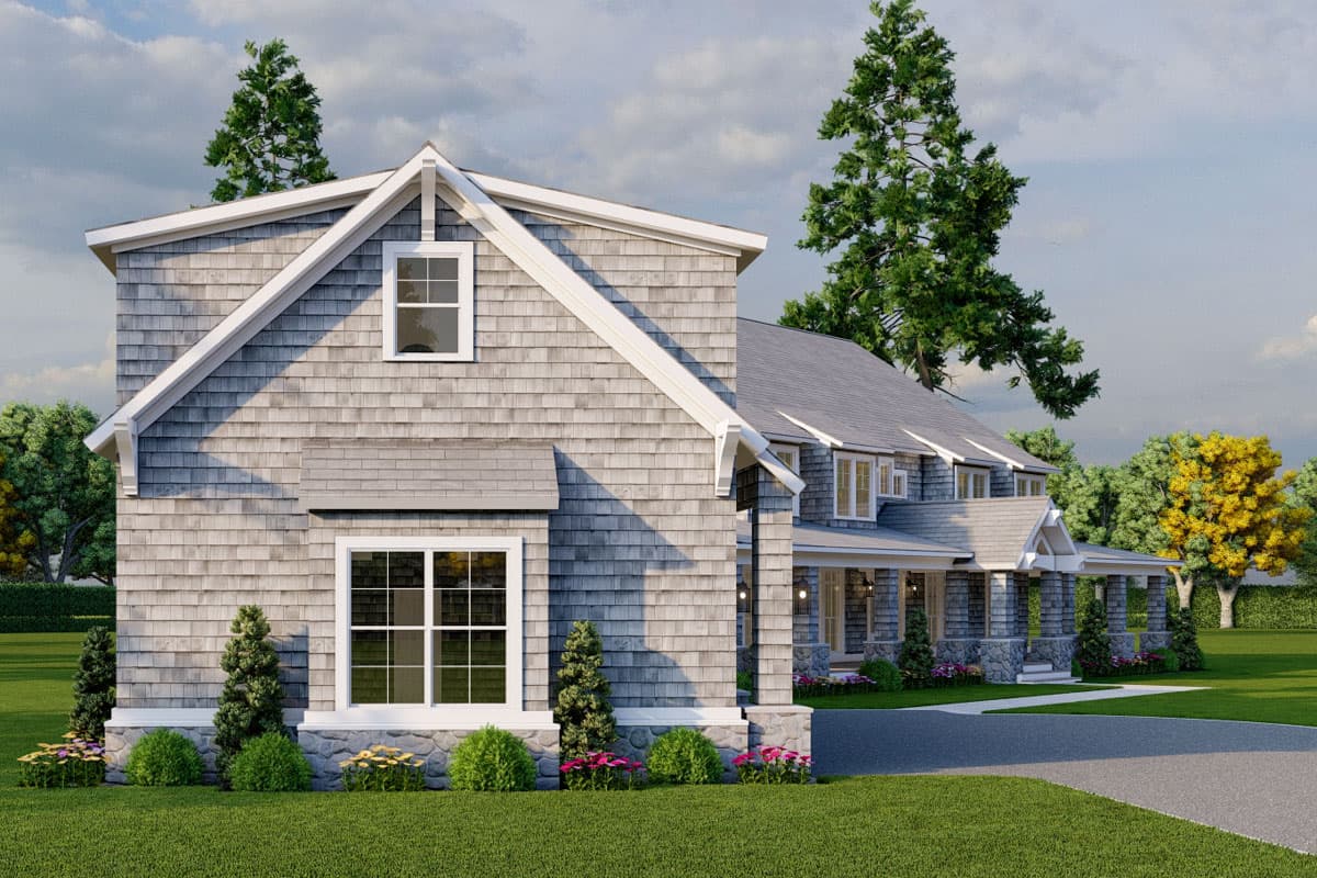 Plan 70911MK: Two-Story Shingle House Plan with Angled Garage - 5679 Sq Ft - Image #5 - Country, Craftsman, Shingle