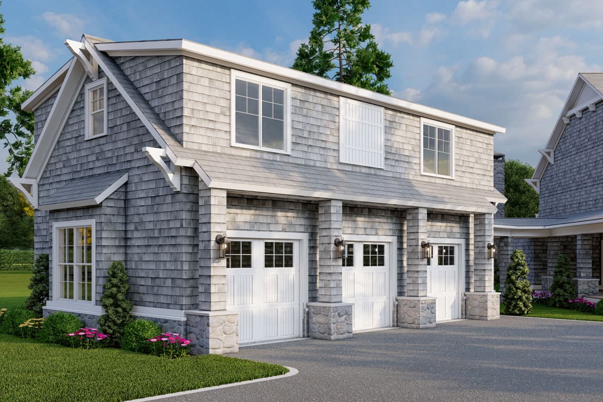 Plan 70911MK: Two-Story Shingle House Plan with Angled Garage - 5679 Sq Ft - Image #7 - Country, Craftsman, Shingle