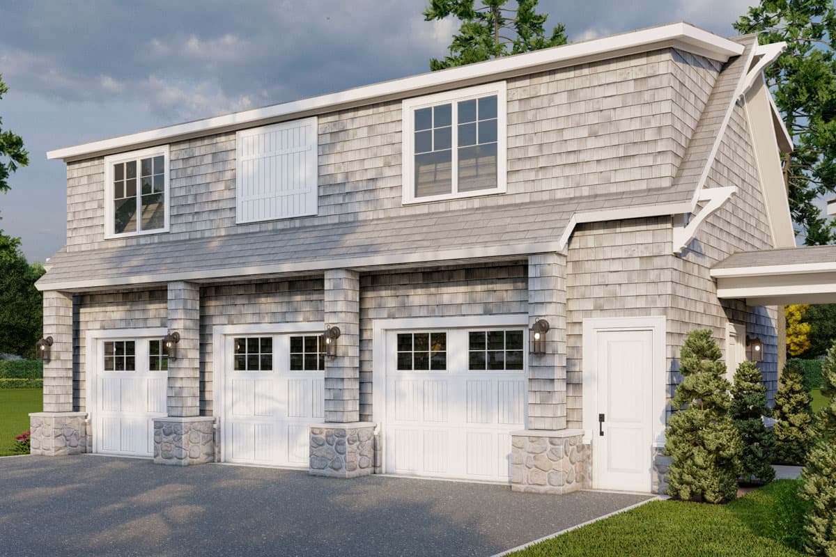 Plan 70911MK: Two-Story Shingle House Plan with Angled Garage - 5679 Sq Ft - Image #8 - Country, Craftsman, Shingle