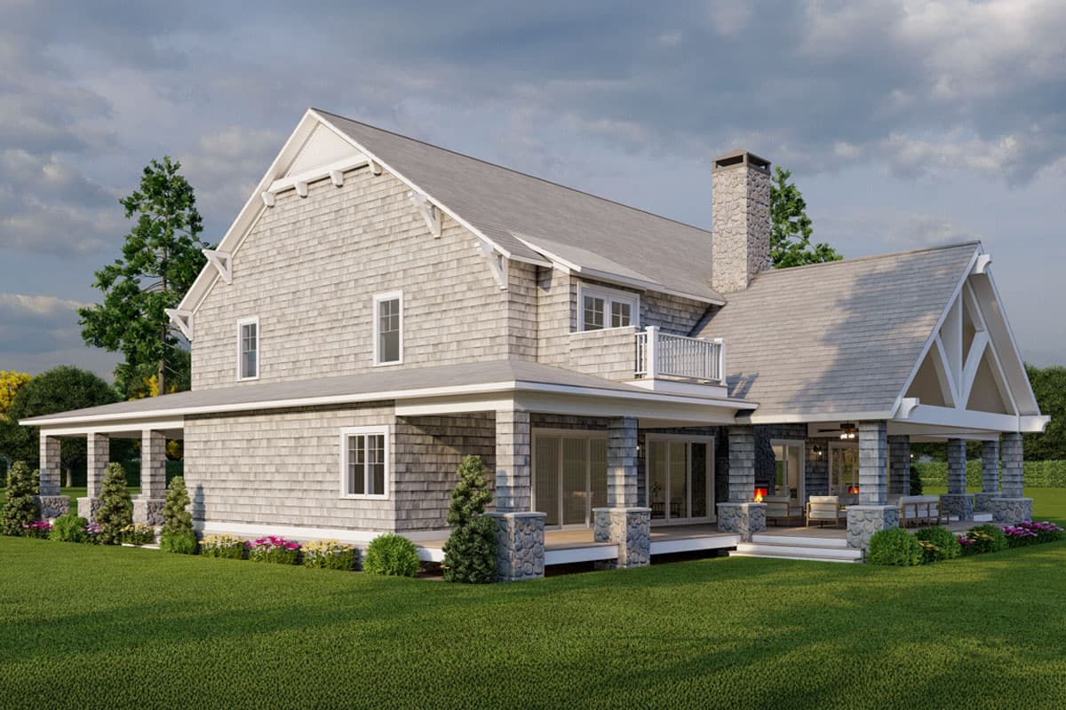 Plan 70911MK: Two-Story Shingle House Plan with Angled Garage - 5679 Sq Ft - Image #10 - Country, Craftsman, Shingle