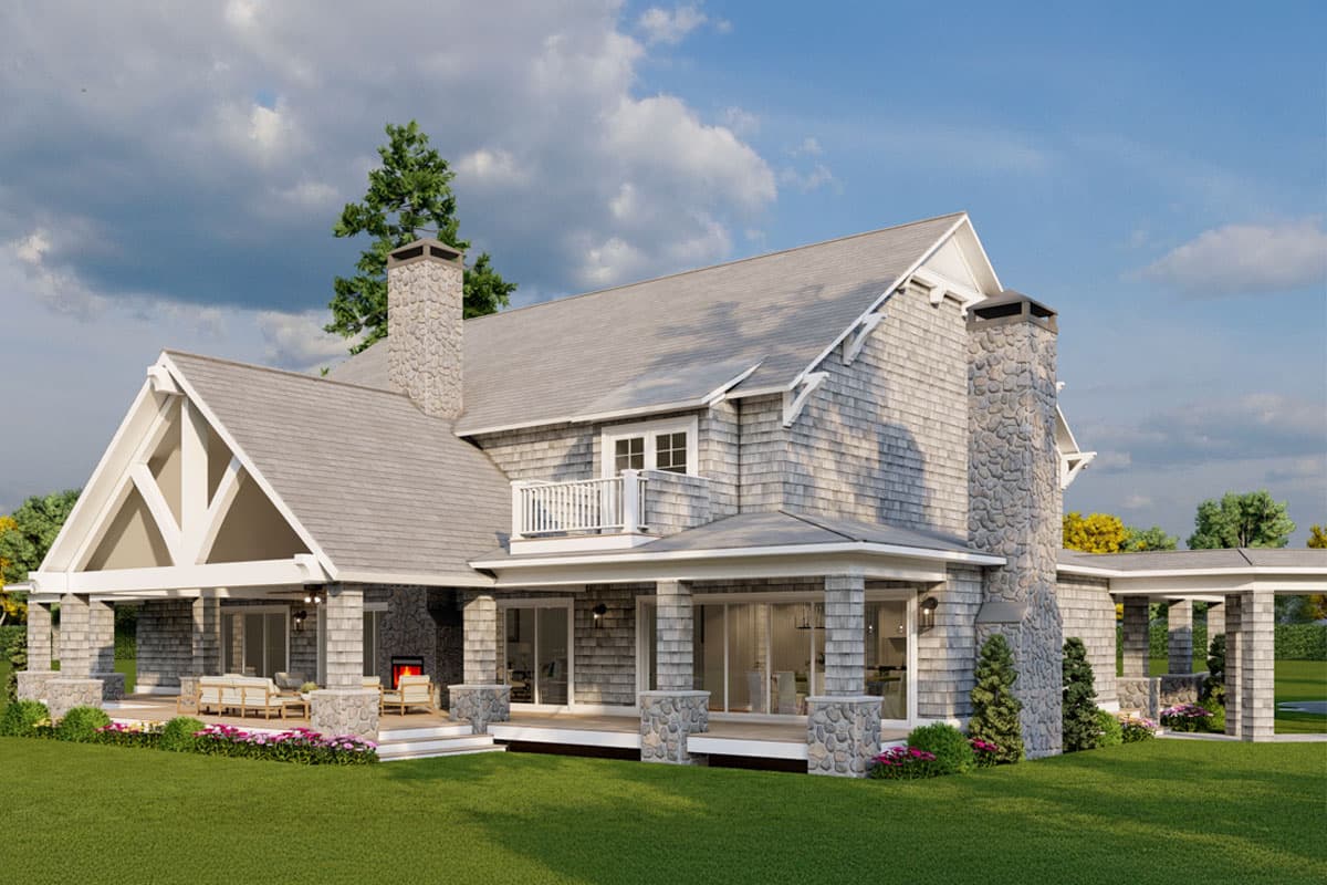 Plan 70911MK: Two-Story Shingle House Plan with Angled Garage - 5679 Sq Ft - Image #12 - Country, Craftsman, Shingle