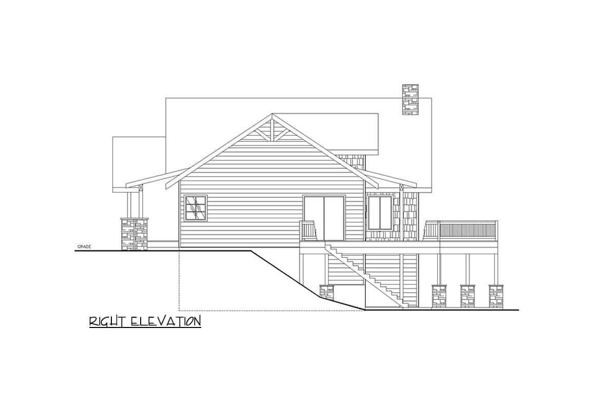 Plan 350093GH: 2-Bed Mountain House Plan for a Sloped Lot - 3280 Sq Ft - Image #5 - Craftsman, Mountain, Ranch