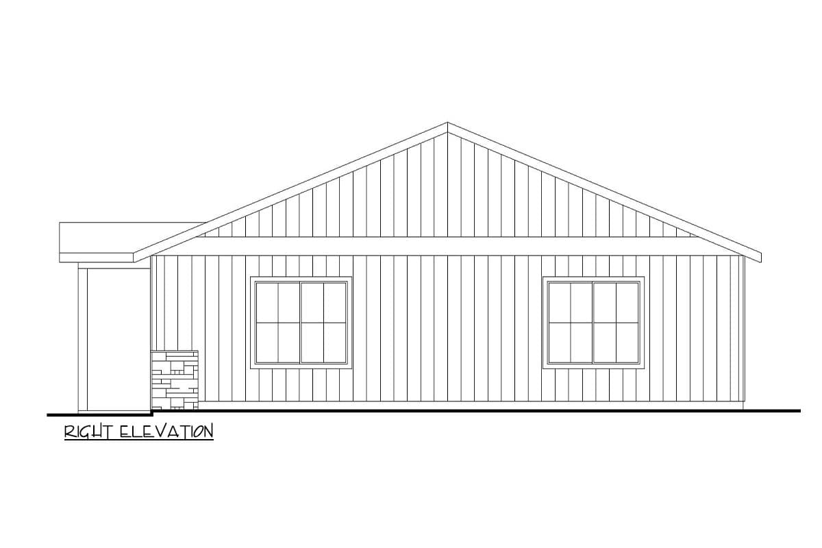 Plan 350095GH: 3-Bed Country Ranch House Plan with Breakfast Nook - 1408 Sq Ft - Image #5 - Country, Ranch