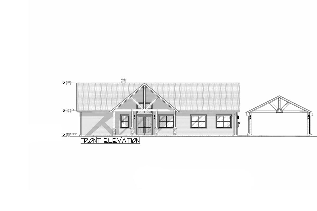 Plan 307736RAD: Single-Story Mountain House Plan with Outdoor Kitchen - 2795 Sq Ft - Image #9 - Country, Mountain, New American, Ranch, Rustic, Traditional