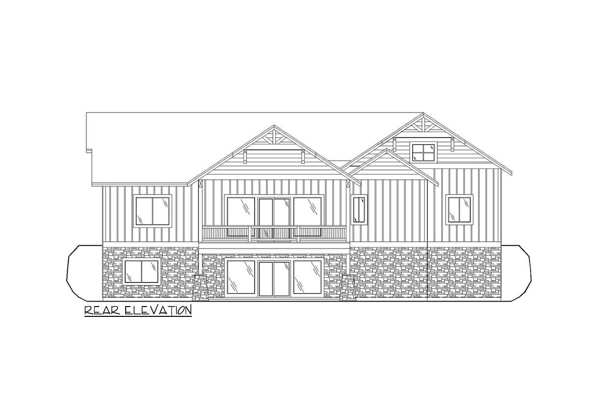 Plan 350102GH: 3-Bed Mountain Craftsman House Plan with Finished Lower Level - 4330 Sq Ft - Image #5 - Craftsman, Mountain
