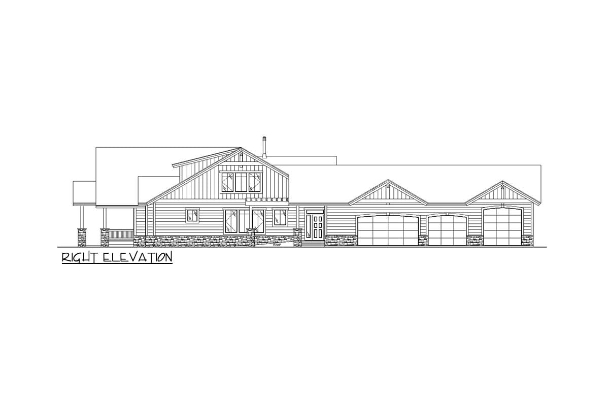 Plan 350103GH: 4-Bed Country Craftsman House Plan with Vaulted Great Room - 3850 Sq Ft - Image #5 - Country, Craftsman, Mountain, New American