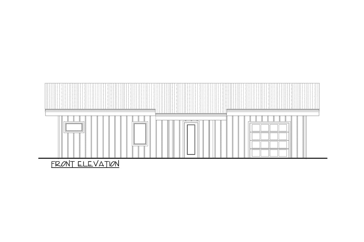 Plan 911052JVD: Single-Story Modern House Plan with Open Concept Living - 1040 Sq Ft - Image #16 - Contemporary, Modern