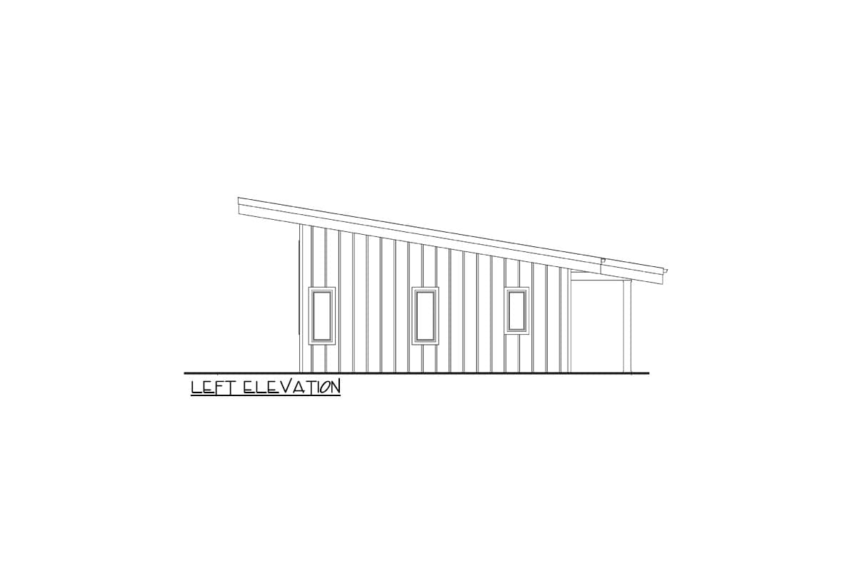 Plan 911052JVD: Single-Story Modern House Plan with Open Concept Living - 1040 Sq Ft - Image #17 - Contemporary, Modern