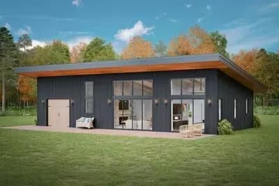 Single-Story Modern House Plan with Open Concept Living - 1040 Sq Ft