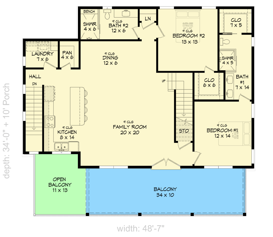 Plan 680501VR: 3-Story Mountain House Plan with Home Theater - 3009 Sq Ft - Floor Plan - 2nd Floor - Contemporary, Country, Mountain