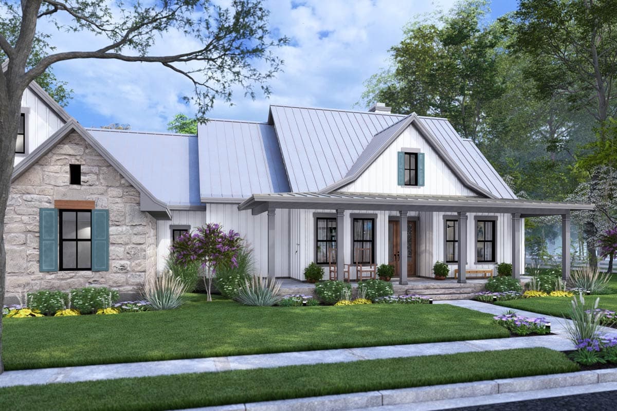 Plan 16933WG: 3-Bed Modern Farmhouse Plan with Vaulted Family Room - 2093 Sq Ft - Image #6 - Country, Farmhouse, Modern Farmhouse, New American