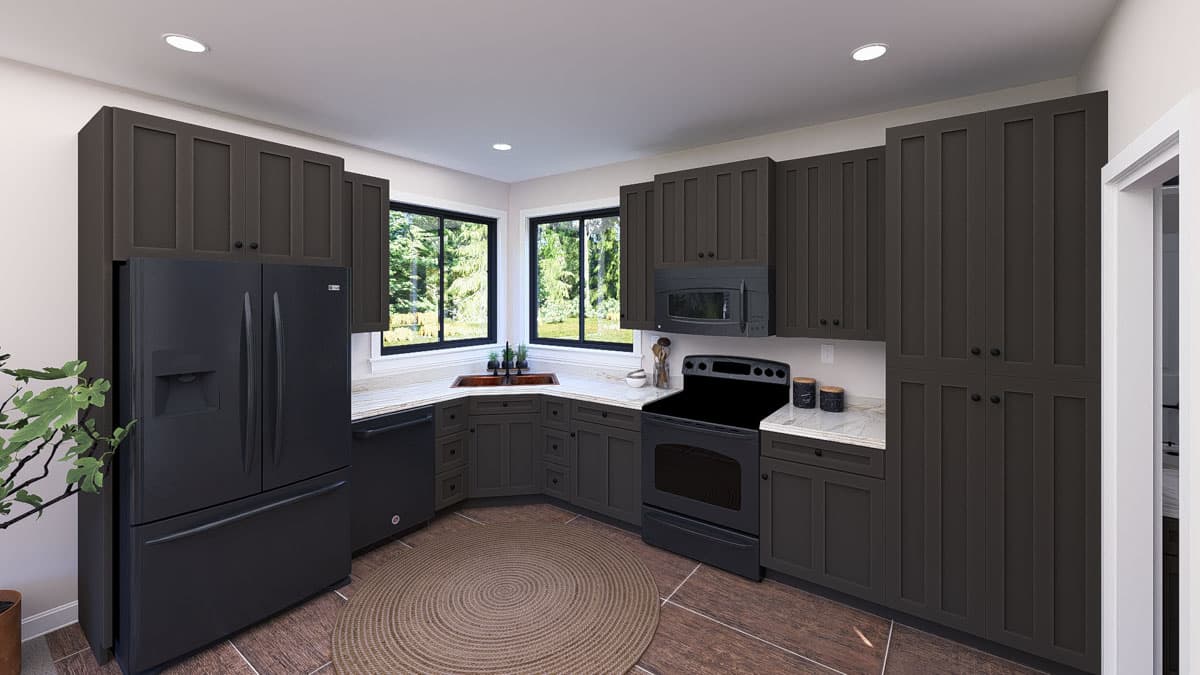 Plan 61579UT: Modern ADU House Plan with Second-Floor Deck - 782 Sq Ft - Image #10 - Modern