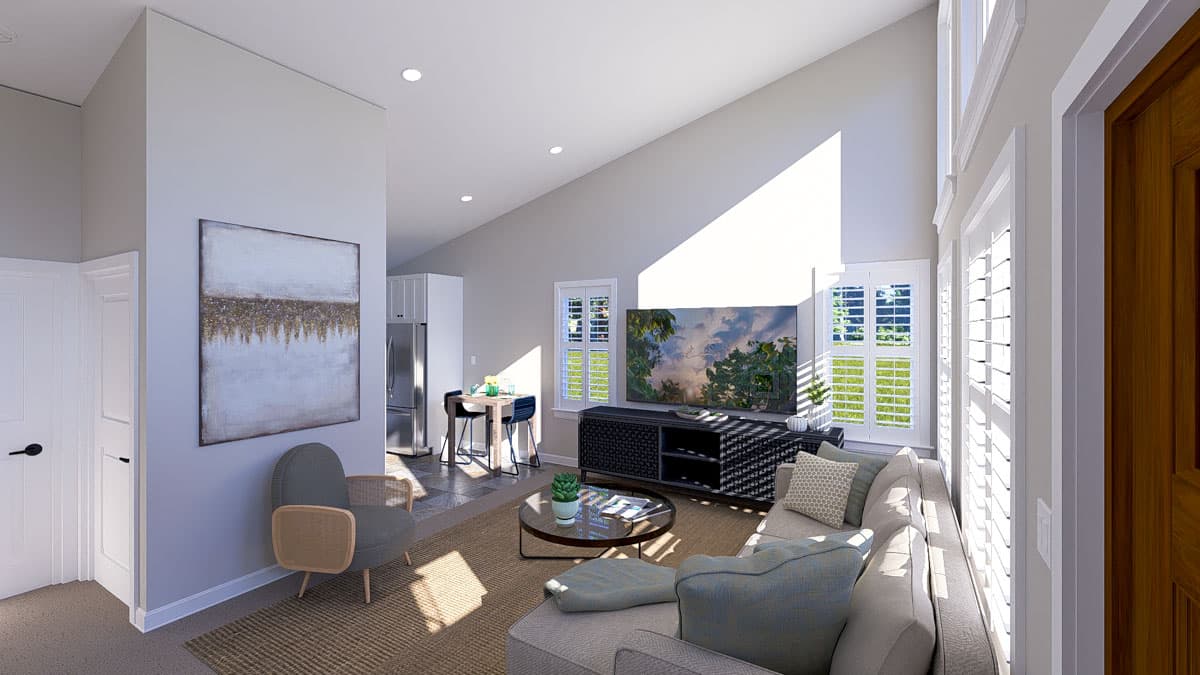 Plan 61581UT: Sinlge-Story Contemporary ADU House Plan with Clustered Beds - 864 Sq Ft  - Image #6 - Contemporary