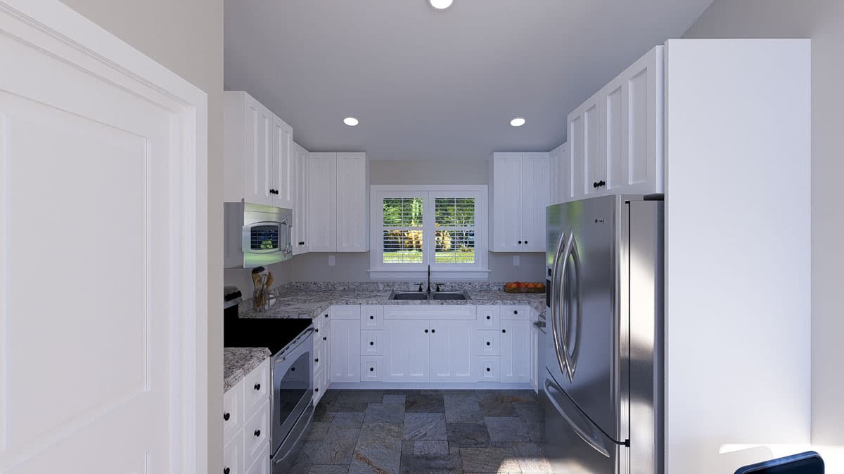 Plan 61581UT: Sinlge-Story Contemporary ADU House Plan with Clustered Beds - 864 Sq Ft  - Image #10 - Contemporary