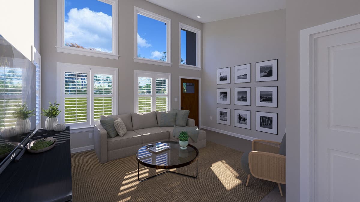 Plan 61581UT: Sinlge-Story Contemporary ADU House Plan with Clustered Beds - 864 Sq Ft  - Image #7 - Contemporary