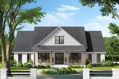 4-Bed Country Farmhouse Plan with Workshop and Bonus Room - 2585 Sq Ft