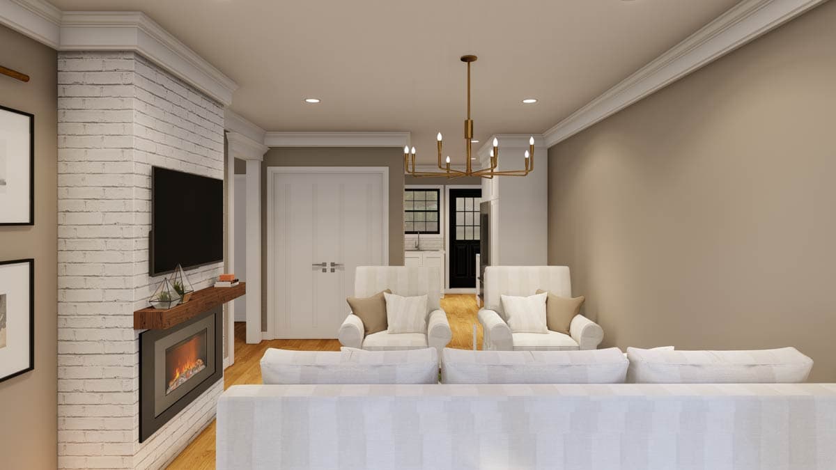 Plan 70912MK: Traditional Four-Plex House Plan with 2-Bed Under 750 Sq ft Per Unit - Image #6 - Ranch, Traditional