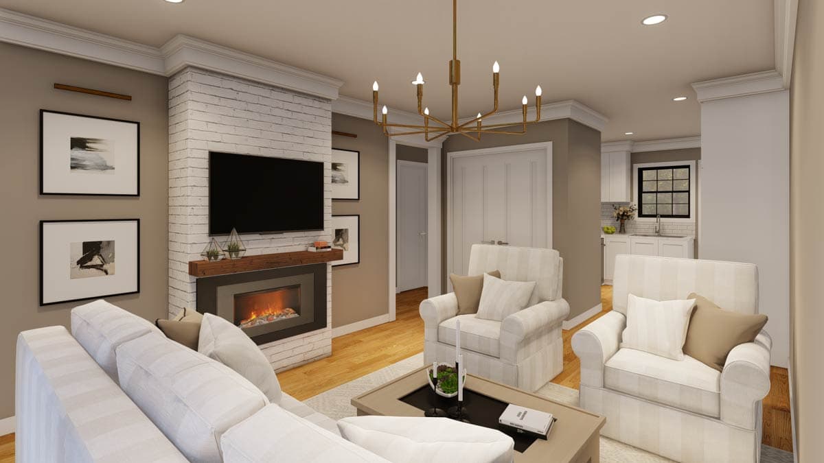 Plan 70912MK: Traditional Four-Plex House Plan with 2-Bed Under 750 Sq ft Per Unit - Image #7 - Ranch, Traditional