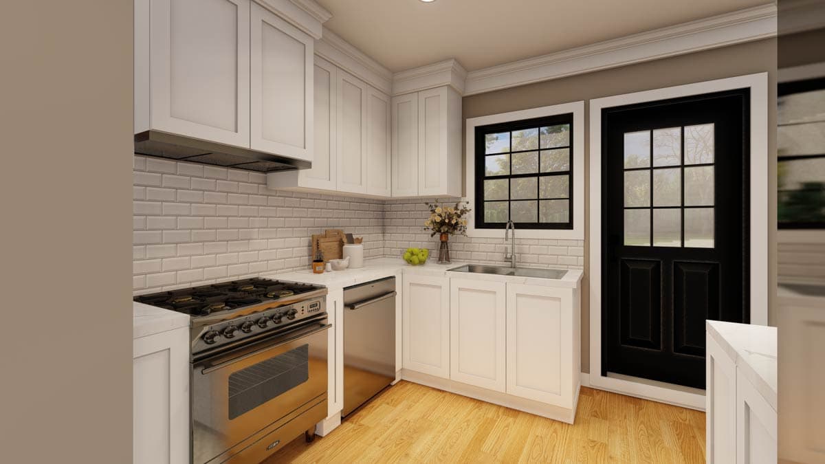 Plan 70912MK: Traditional Four-Plex House Plan with 2-Bed Under 750 Sq ft Per Unit - Image #13 - Ranch, Traditional