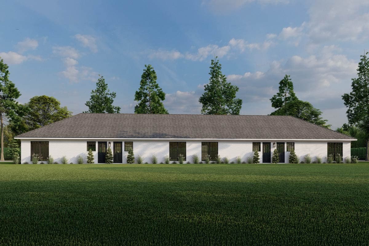 Plan 70912MK: Traditional Four-Plex House Plan with 2-Bed Under 750 Sq ft Per Unit - Image #14 - Ranch, Traditional