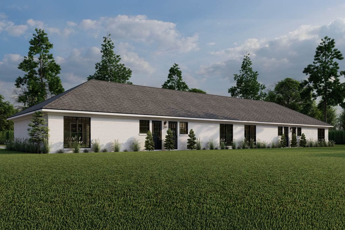 Plan 70912MK: Traditional Four-Plex House Plan with 2-Bed Under 750 Sq ft Per Unit - Image #15 - Ranch, Traditional