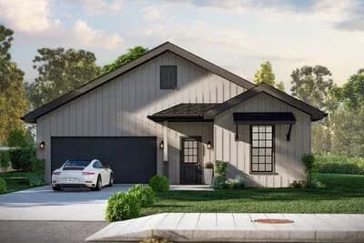 Traditional Single-Story House Plan with Split-Bedrooms - 1269 Sq Ft