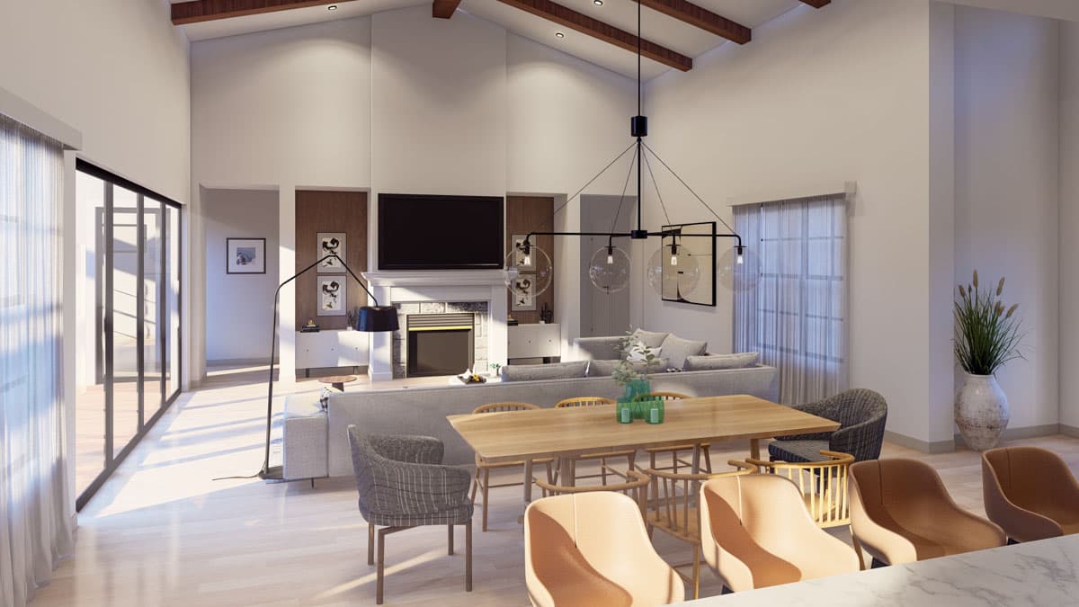 Plan 430099LY: Single-Story Modern Farmhouse with Open Concept Living Space - 3340 Sq Ft - Image #5 - Modern Farmhouse, Ranch, Traditional