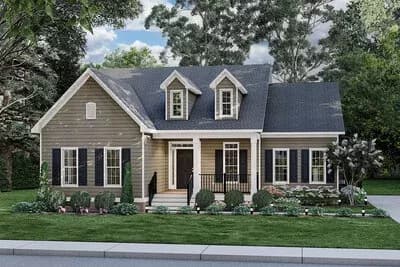 3-Bed Country House Plan with Two-Story Great Room - 2015 Sq Ft