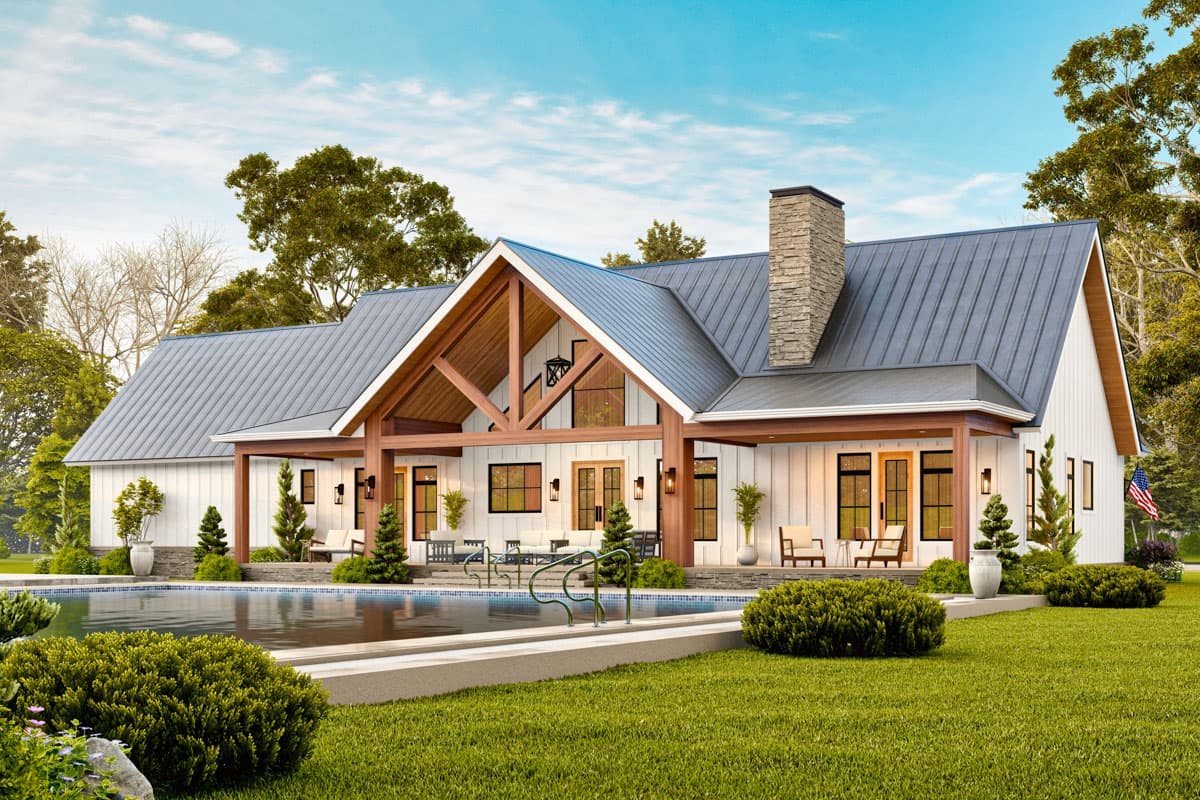Plan 12336JL: 3-Bed Single-Story Farmhouse with Home Office - 2197 Sq Ft - Image #8 - Farmhouse, Modern Farmhouse, Ranch, Transitional