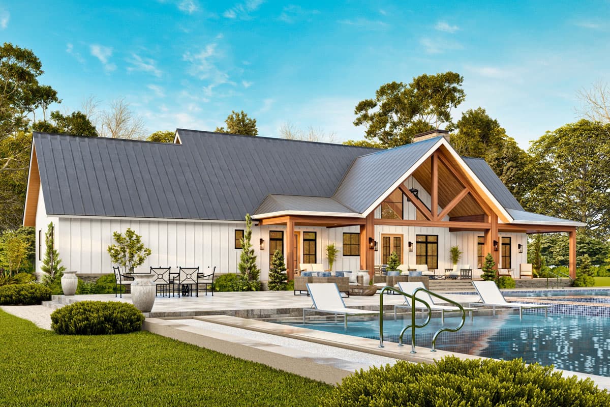 Plan 12336JL: 3-Bed Single-Story Farmhouse with Home Office - 2197 Sq Ft - Image #7 - Farmhouse, Modern Farmhouse, Ranch, Transitional