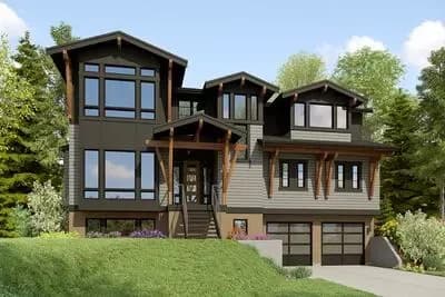 4 or 5 Bed Contemporary Northwest House Plan with Media Room - 3625 Sq Ft