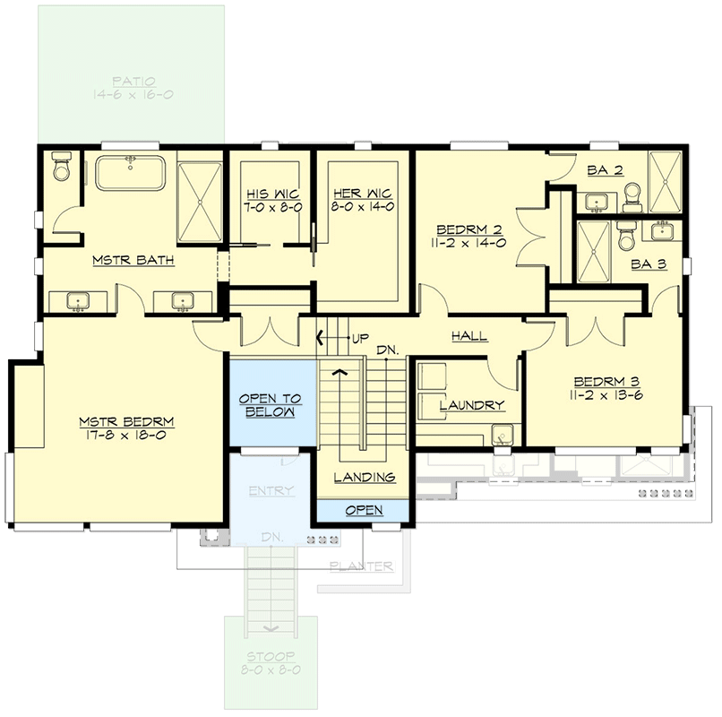 Plan 23994JD: Two-Story Contemporary House Plan with Vaulted Great Room - 3865 Sq Ft - Floor Plan - 2nd Floor - Contemporary, Modern