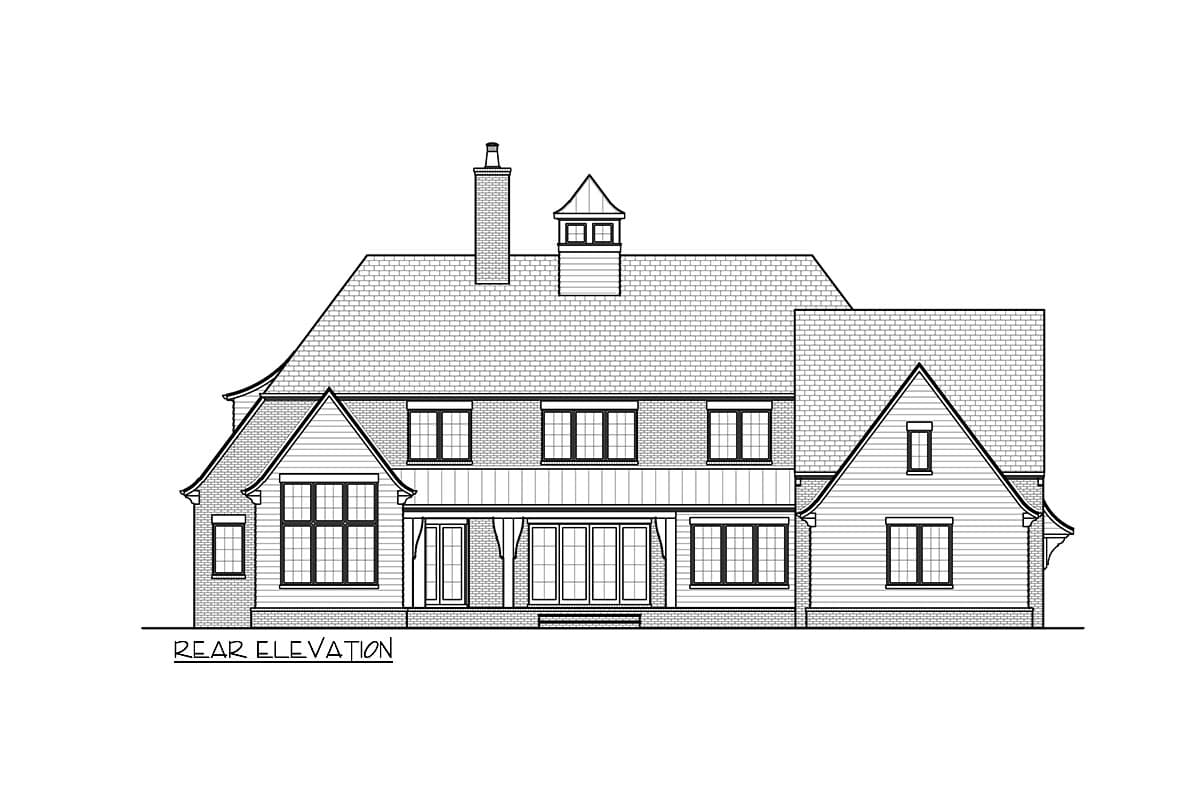 Plan 93220EL: 4-Bed Transitional New American House Plan with Outdoor Kitchen and Fireplace - 3448 Sq Ft - Image #5 - Contemporary, European, New American, Transitional