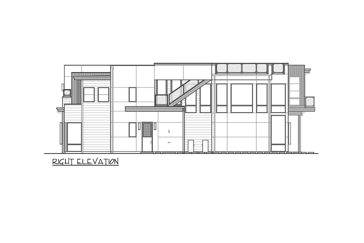 Plan 230001JD: Two-Story Contemporary House Plan with Roof Top Deck - 4380 Sq Ft - Image #6 - Contemporary, Modern, Northwest