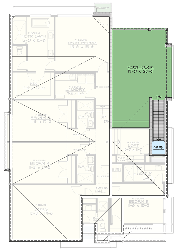 Plan 230002JD: Two-Story Contemporary House Plan with Prep Kitchen - 4193 Sq Ft - Floor Plan - 3rd Floor - Contemporary, Modern, Northwest