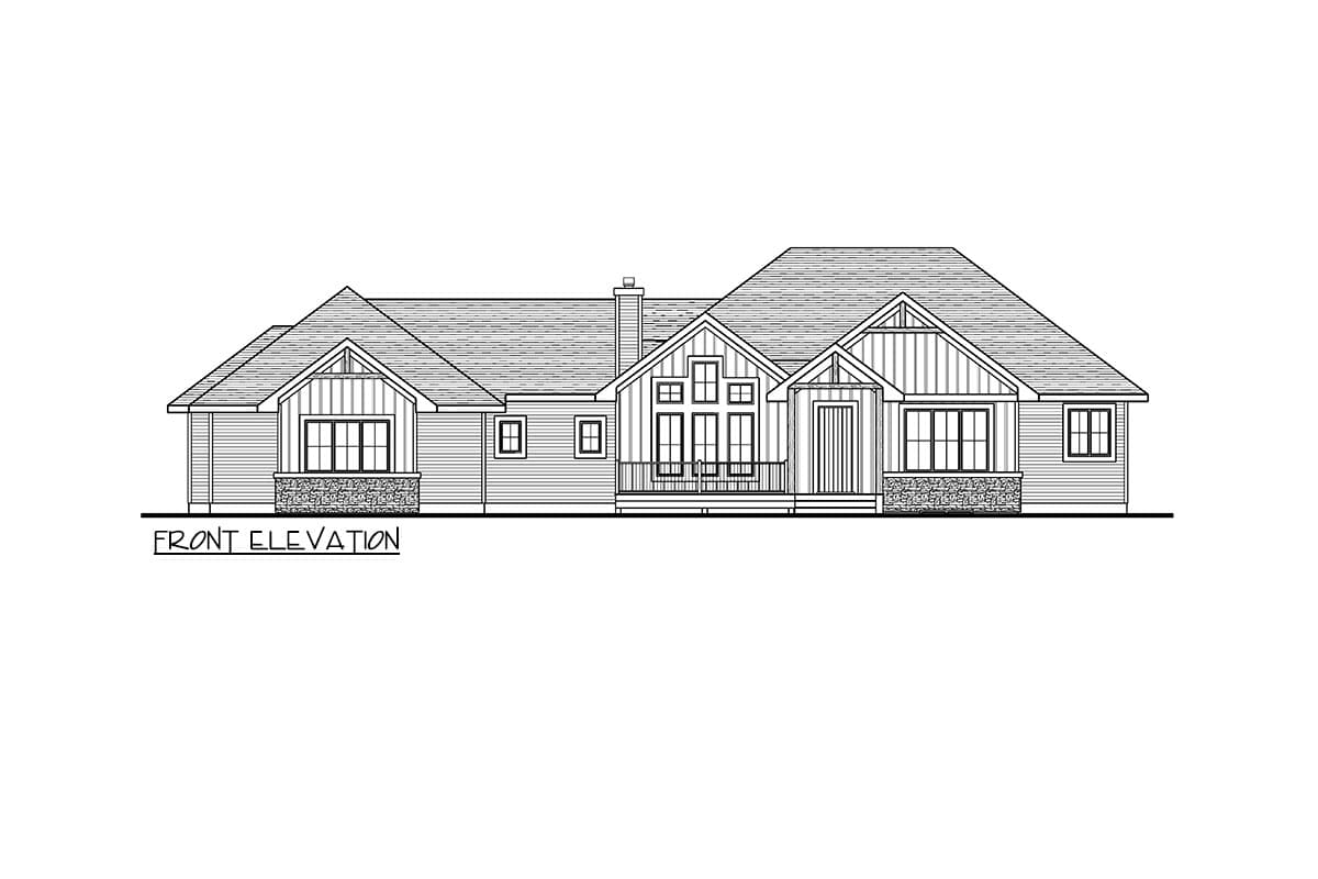 Plan 81853AB: 3-Bed Rustic Mountain Cabin House Plan with Vaulted Living Room - 2001 SQ Ft - Image #18 - Cabin, Mountain, Rustic
