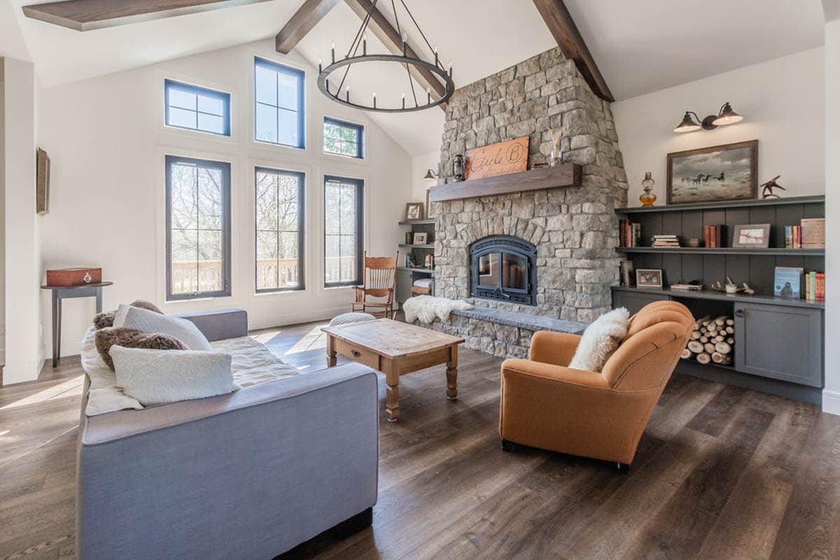 Plan 81853AB: 3-Bed Rustic Mountain Cabin House Plan with Vaulted Living Room - 2001 SQ Ft - Image #13 - Cabin, Mountain, Rustic