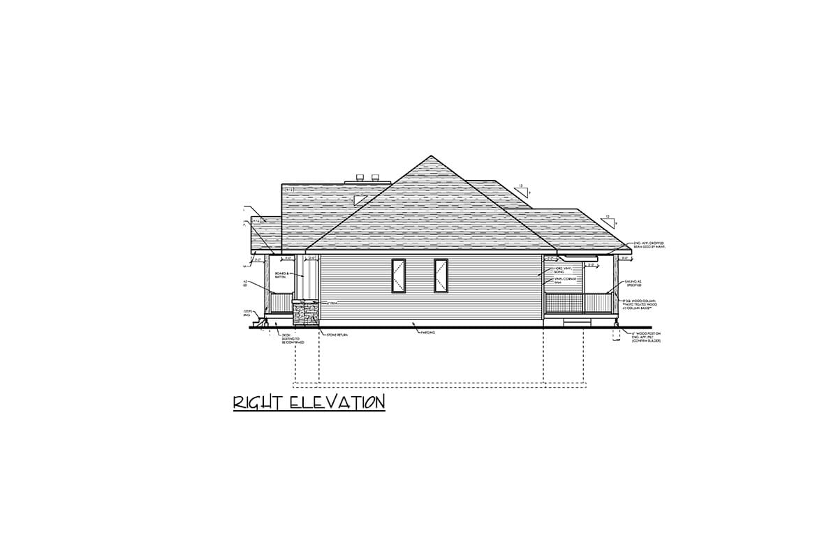 Plan 81853AB: 3-Bed Rustic Mountain Cabin House Plan with Vaulted Living Room - 2001 SQ Ft - Image #21 - Cabin, Mountain, Rustic
