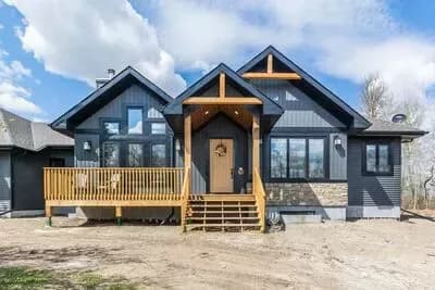 3-Bed Rustic Mountain Cabin House Plan with Vaulted Living Room - 2001 SQ Ft